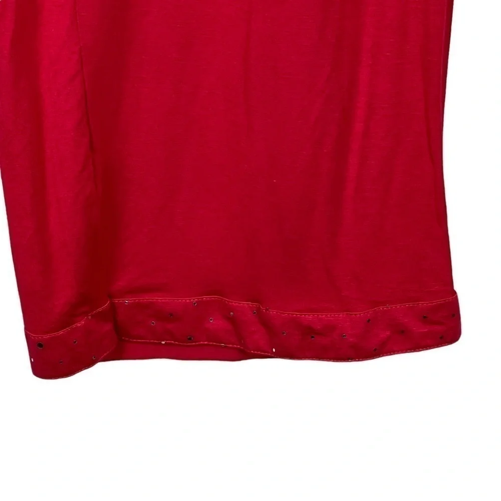 RHONDA SHEAR SHIMMER RED COZY HOLIDAY MATCHING PAJAMA PJ SET